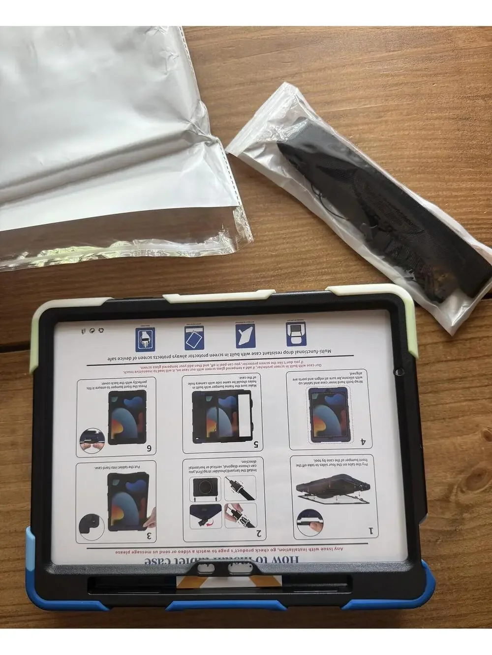 Heavy Duty Protective Tablet Case with Hand Strap and Stand